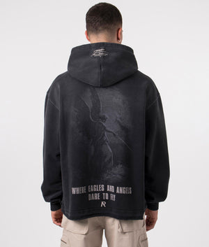 Represent, Godspeed hoodie, aged black, Eqvvs Menswear, back shot angle