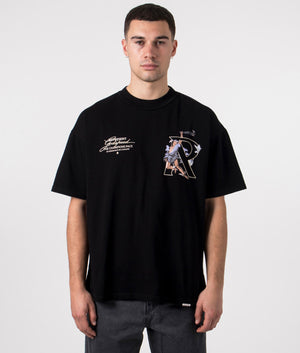 Represent, Hermes T-Shirt, jet black, Eqvvs Menswear, front shot angle