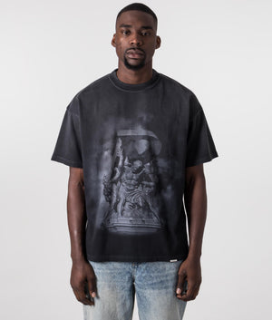 Atlas T-Shirt in Stained Black by Represent. EQVVS Model Shot. 