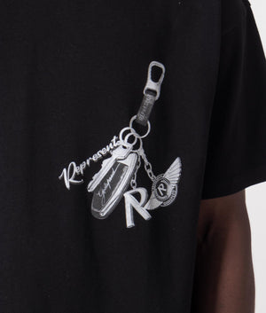 Keys To The Club T-Shirt in Jet Black by Represent. EQVVS Model Shot. 