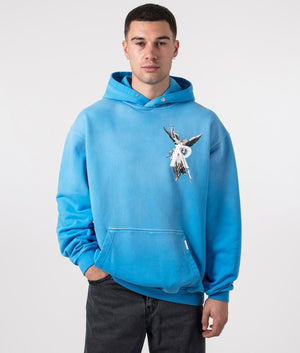 Represent, Archangel hoodie, electric blue, Eqvvs Menswear, front shot angle