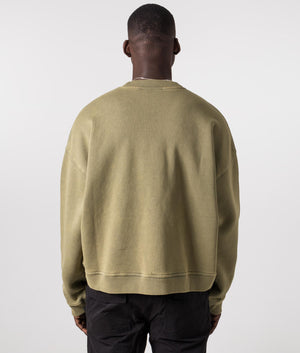 Rep Applique Sweatshirt in Fawn by Represent. EQVVS Model Back Shot. 