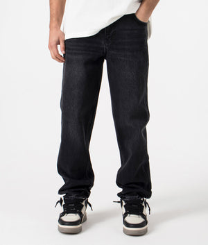 Represent, Straight Leg R2 Jeans, black, Eqvvs Menswear, front shot angle