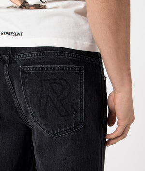 Represent, Straight Leg R2 Jeans, black, Eqvvs Menswear, detailed shot angle