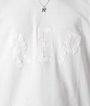 Rep Applique T-Shirt in Flat White by Represent. EQVVS Model Shot. 