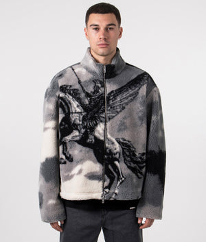 Represent, Bellerophon Zip Through Fleece Jacket, multi, Eqvvs Menswear, front shot angle