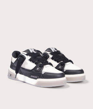 Studio Sneakers in Black & Vintage White by Represent. EQVVS Shot.