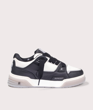 Studio Sneakers in Black & Vintage White by Represent. EQVVS Shot.