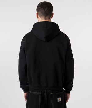 Initial Zip Through Hoodie in Black by REPRESENT. Shot at EQVVS. Reverse shot model. 
