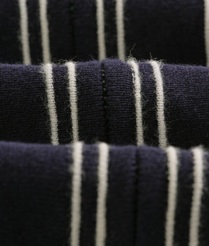 Wax London Amble Polo Shirt in Navy. Fabric Shot at EQVVS 