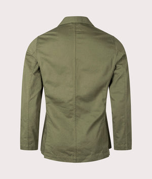 Universal Twill London Jacket in Light Olive for Men . Back Shot at EQVVS