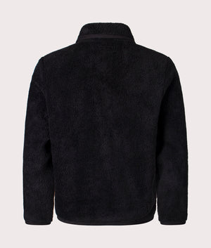 Universal Works Mountain Fleece Lancaster Jacket in Black for Men. Back Shot at EQVVS