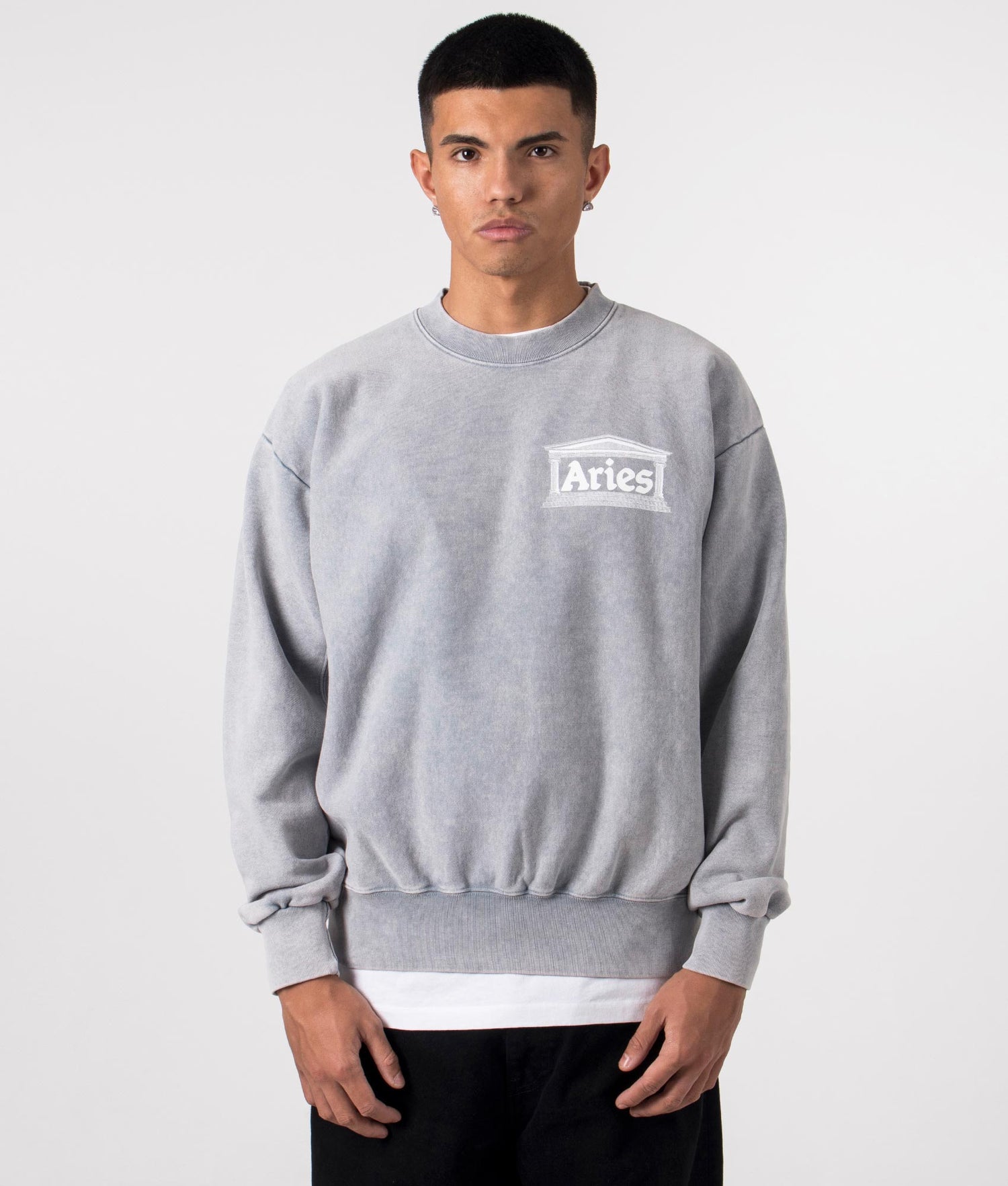 Premium Aged Temple Sweatshirt Grey Aries EQVVS Menswear