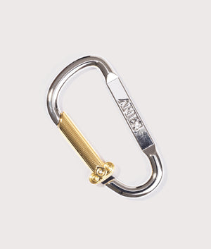 Aires Column Carabiner in Silver and Gold, 100% Zinc. At EQVVS. Side detail shot