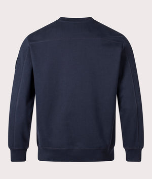 Marshal Artist Siren Crew Sweatshirt in Navy. 100% Cotton. At EQVVS Menswear. Back Shot