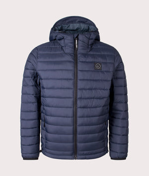 Cascade Bubble Jacket in Navy by Marshall Artist. Shot at EQVVS. Front shot.