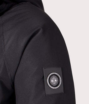 Alverstone Jacket in Black by Marshall Artist. Shot at EQVVS.  Detail shot. 