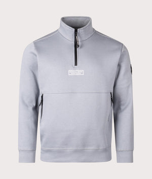 Siren Quarter Zip Sweatshirt in Nardo Grey by Marshall Artist at EQVVS. Front Angle Shot.