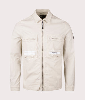 Marshall Artist Seafield Overshirt in Stone. Shot at EQVVS. Front shot