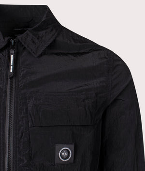 Marshall Artist Carico Overshirt in Black. Shot at EQVVS. Detail shot