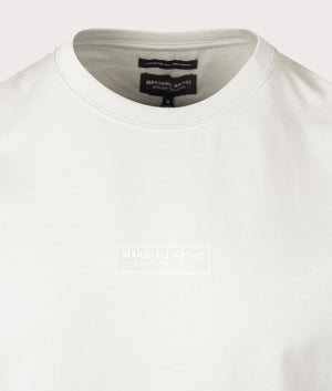 Marshall Artist Injection T-Shirt in Dove Grey. Shot at EQVVS. Detail shot