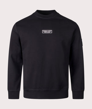 Marshall Artist Siren Loopback Crew Neck Sweatshirt in Black. Shot at EQVVS. Front shot