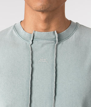 A-COLD-WALL Relaxed Fit Fracture T-Shirt In Grey Blue at EQVVS Menswear Detail shot