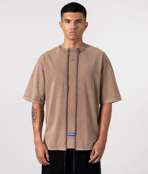 A-COLD-WALL Relaxed Fit Fracture T-Shirt In Brown at EQVVS menswear Front model shot