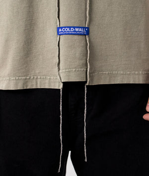 A-COLD-WALLL Relaxed Fit Fracture T-Shirt In Grey/Green Olive Grey at EQVVS Menswear Detail shot