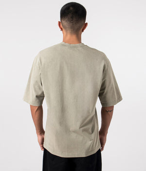 A-COLD-WALLL Relaxed Fit Fracture T-Shirt In Grey/Green Olive Grey at EQVVS Menswear Back shot