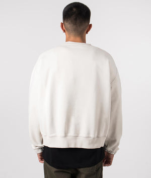 A-COLD-WALL Relaxed Fit Millbank Crewneck Sweatshirt in Beige at EQVVS Mens back shot