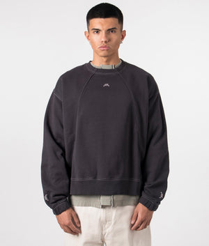 A-COLD-WALL Relaxed Fit Millbank Crewneck Sweatshirt In Black At EQVVS Menswear Front Model Shot