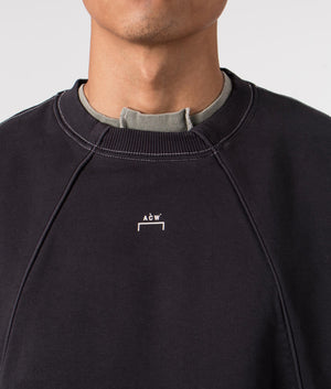 A-COLD-WALL Relaxed Fit Millbank Crewneck Sweatshirt In Black At EQVVS Menswear Detail Shot