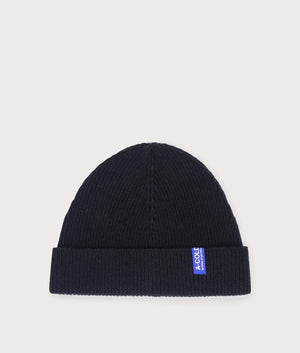 A-COLD-WALL Ribbed Structure Beanie in Black at EQVVS Menswear front shot