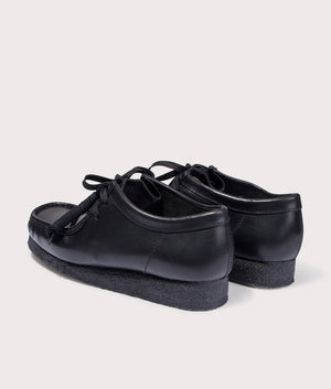 Wallabee clarks black clearance leather