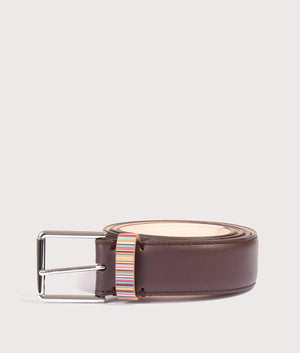 Leather-Signature-Stripe-Keeper-Belt-Brown/Multi-PS-Paul-Smith-EQVVS