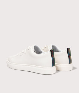 PS Paul Smith, Lee White Tape Trainers, White, Eqvvs Menswear, back shot angle
