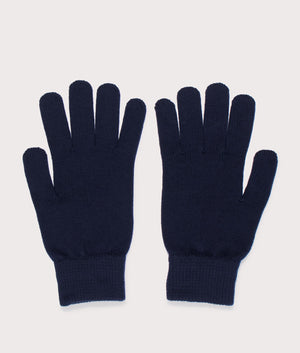 PS Paul Smith Zebra Gloves in Navy 100% wool at EQVVS menswear back flat shot 