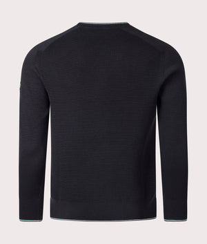 Belstaff Cole Crewneck Jumper in Black. Back angle shot at EQVVS.