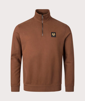 Belstaff Quarter Zip Sweatshirt in Deep Copper. EQVVS Shot.