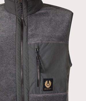 Belstaff, Welder Gilet, charcoal heather, EQVVS Menswear, detailed photo shot