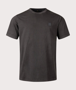 Belstaff Hockley T-Shirt in Forge Gray. 100% Cotton. At EQVVS Menswear. Front Detail Shot. 