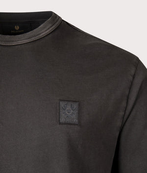 Belstaff Hockley T-Shirt in Forge Gray. 100% Cotton. At EQVVS Menswear. Front Logo Shot