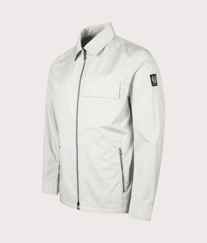 Belstaff Depot Overshirt in Mercury. Side angle shot at EQVVS.