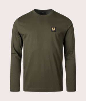 Belstaff Long Sleeved T-Shirt in Tile Green by Belstaff. EQVVS Shot. 