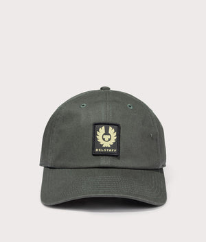 Belstaff Phoenix Logo Cap in Tile Green. EQVVS Front Shot