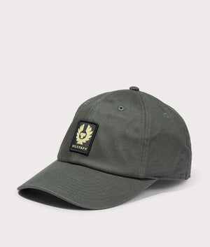 Belstaff Phoenix Logo Cap in Tile Green. EQVVS Angle Shot