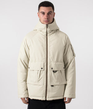 Centenary Reversible Jacket Belstaff Chalk / British Khaki. Shot at EQVVS. Front shot 1. 