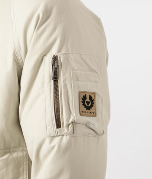 Centenary Reversible Jacket Belstaff Chalk / British Khaki. Shot at EQVVS. Detail shot 1. 