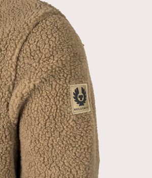 Belstaff Centenary Fleece Jacket in British Khaki. At EQVVS Menswear. Logo Shot 